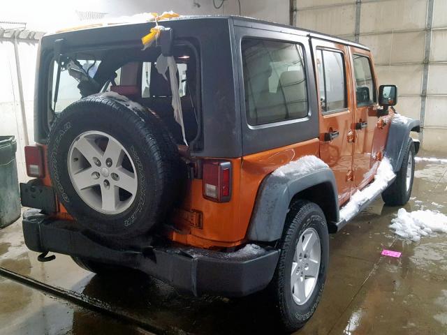 1J4BA3H17BL567886 - 2011 JEEP WRANGLER U ORANGE photo 4
