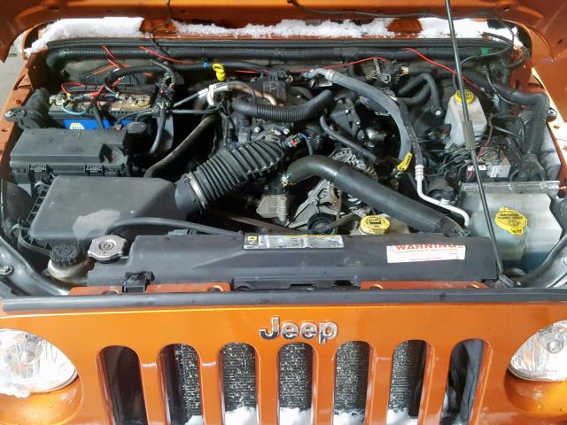 1J4BA3H17BL567886 - 2011 JEEP WRANGLER U ORANGE photo 7