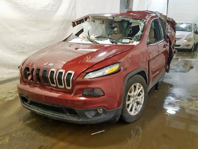 1C4PJMCB2HW612418 - 2017 JEEP CHEROKEE L MAROON photo 2