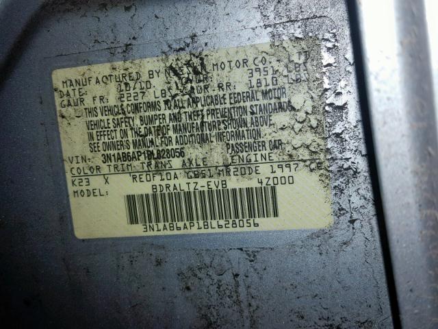 3N1AB6AP1BL628056 - 2011 NISSAN SENTRA 2.0 SILVER photo 10