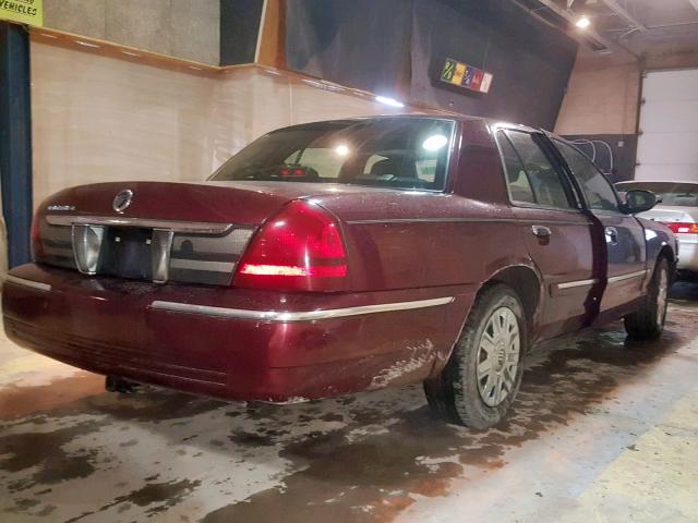 2MEFM74V57X626750 - 2007 MERCURY GRAND MARQ MAROON photo 4