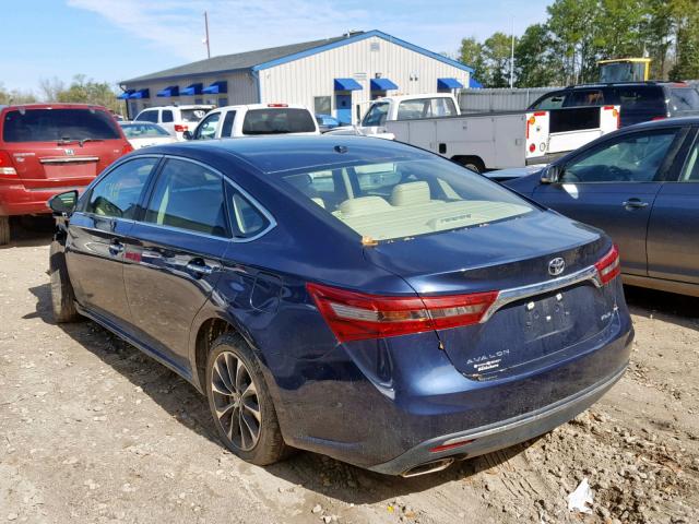 4T1BK1EB7GU206787 - 2016 TOYOTA AVALON XLE BLUE photo 3