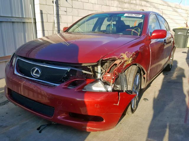 JTHBH96S965016898 - 2006 LEXUS GS 300 MAROON photo 2