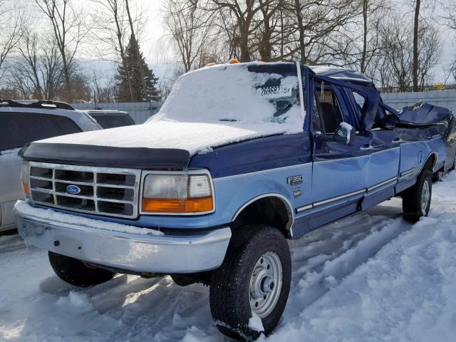 1FTJW36F3VEC15785 - 1997 FORD F350 BLUE photo 2