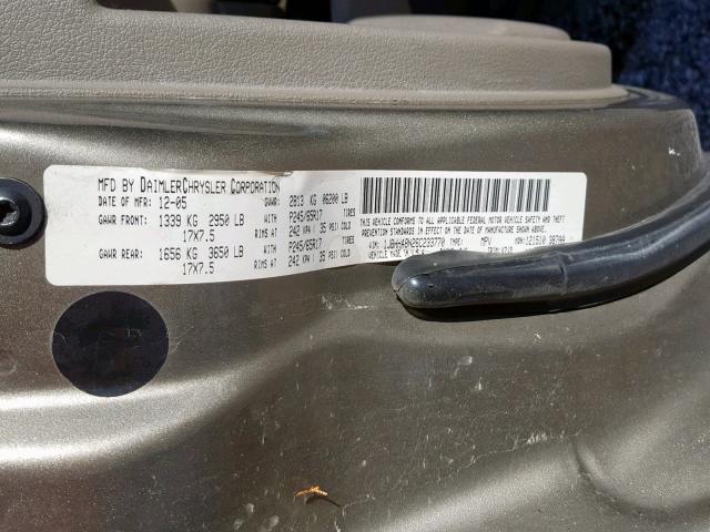 1J8HH48N26C233770 - 2006 JEEP COMMANDER ბეჟი ფოტო 10