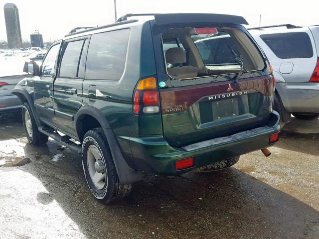 JA4LS31H1YP015102 - 2000 MITSUBISHI MONTERO SP GREEN photo 3