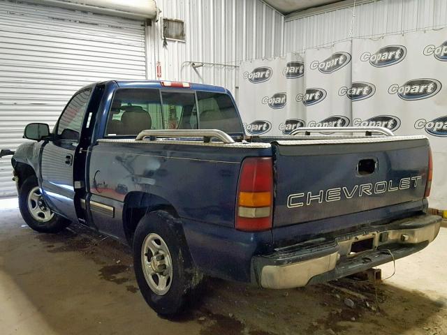 1GCEC14WXYZ143062 - 2000 CHEVROLET SILVERADO BLUE photo 3