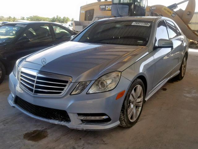 WDDHF2EB1DA675689 - 2013 MERCEDES-BENZ E 350 BLUE BLUE photo 2