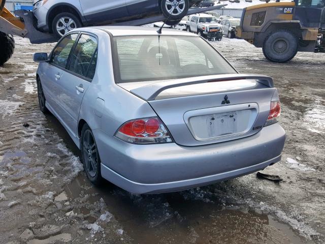 JA3AJ66F24U049942 - 2004 MITSUBISHI LANCER RAL SILVER photo 3