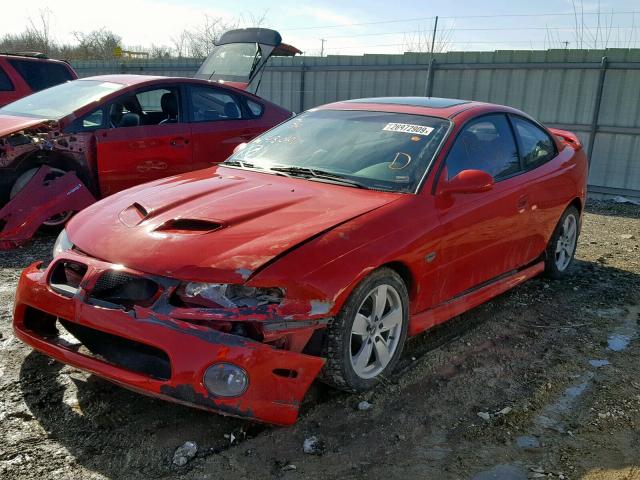 6G2VX12U05L430101 - 2005 PONTIAC GTO RED photo 2