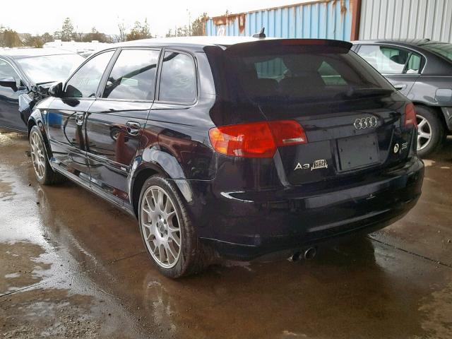 WAUKD78P17A053041 - 2007 AUDI A3 S-LINE BLACK photo 3