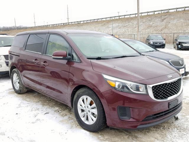 KNDMB5C18J6372925 - 2018 KIA SEDONA LX BURGUNDY photo 1