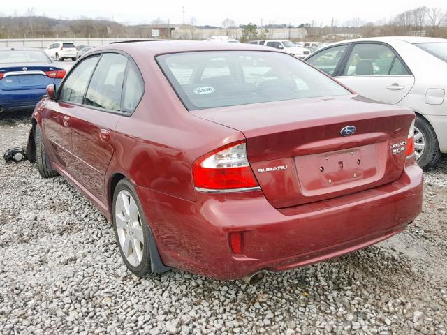 4S3BL846294217861 - 2009 SUBARU LEGACY 3.0 RED photo 3