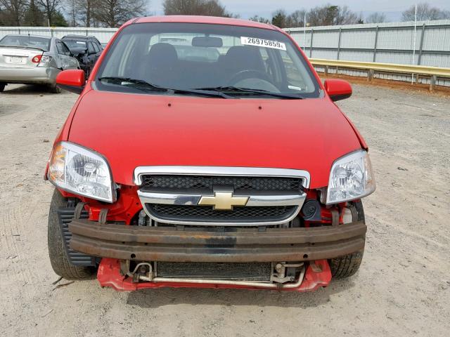 KL1TD5DEXBB163077 - 2011 CHEVROLET AVEO LS RED photo 9
