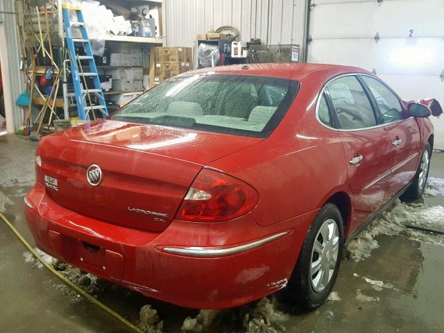 2G4WC582X81289713 - 2008 BUICK LACROSSE C RED photo 4