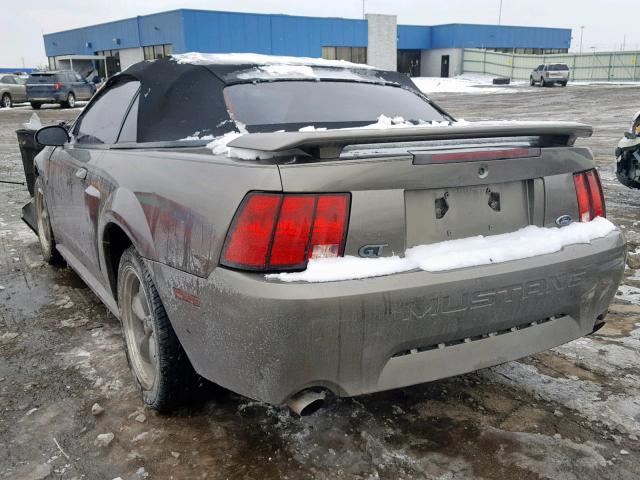 1FAFP45X42F155532 - 2002 FORD MUSTANG GT GRAY photo 3