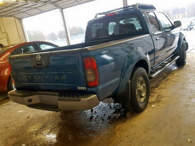 1N6ED29X34C482552 - 2004 NISSAN FRONTIER C TEAL photo 4