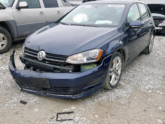 3VW2A7AU9FM047594 - 2015 VOLKSWAGEN GOLF TDI BLUE photo 2