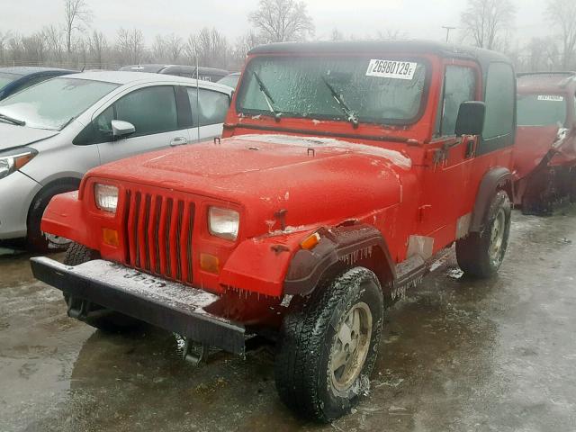 1J4FY19P7SP278469 - 1995 JEEP WRANGLER / RED photo 2