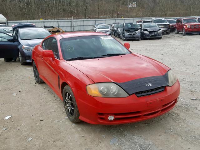 KMHHM65D04U131459 - 2004 HYUNDAI TIBURON RED photo 1