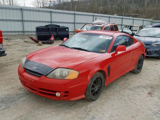 KMHHM65D04U131459 - 2004 HYUNDAI TIBURON RED photo 2