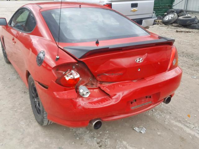 KMHHM65D04U131459 - 2004 HYUNDAI TIBURON RED photo 9