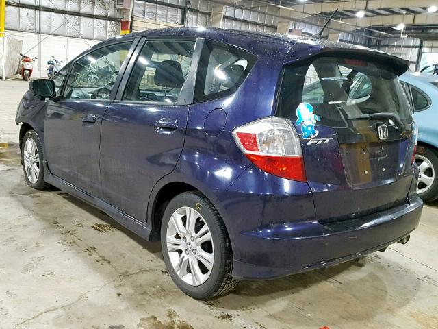 JHMGE8H48AC009923 - 2010 HONDA FIT SPORT PURPLE photo 3