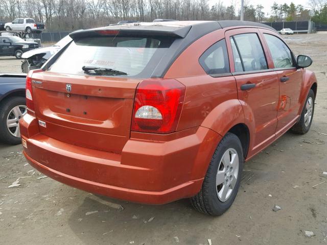 1B3HB28B57D288567 - 2007 DODGE CALIBER ORANGE photo 4