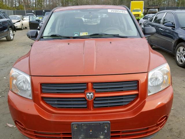 1B3HB28B57D288567 - 2007 DODGE CALIBER ORANGE photo 9