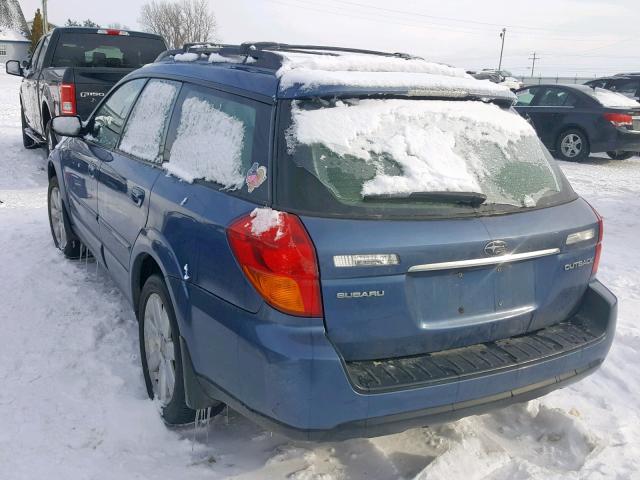 4S4BP62C577303058 - 2007 SUBARU LEGACY OUT BLUE photo 3