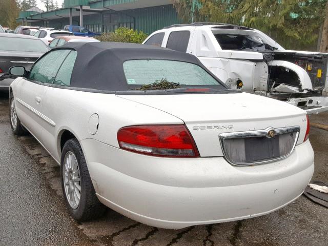 1C3EL55R04N203839 - 2004 CHRYSLER SEBRING LX WHITE photo 3