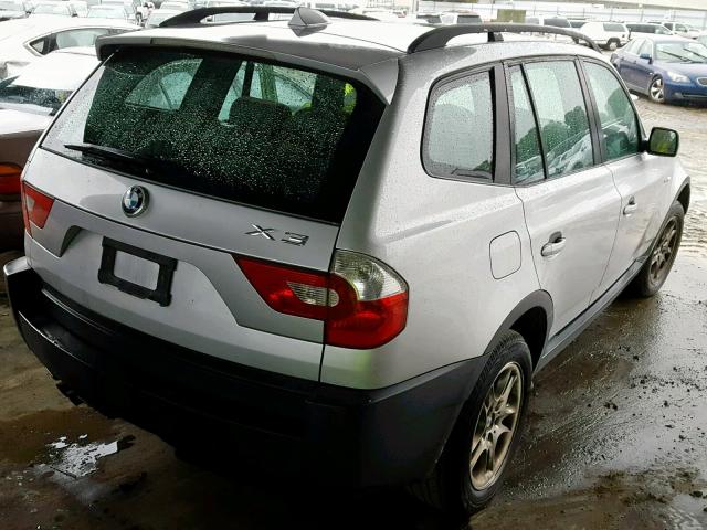 WBXPA73405WC46155 - 2005 BMW X3 2.5I SILVER photo 4