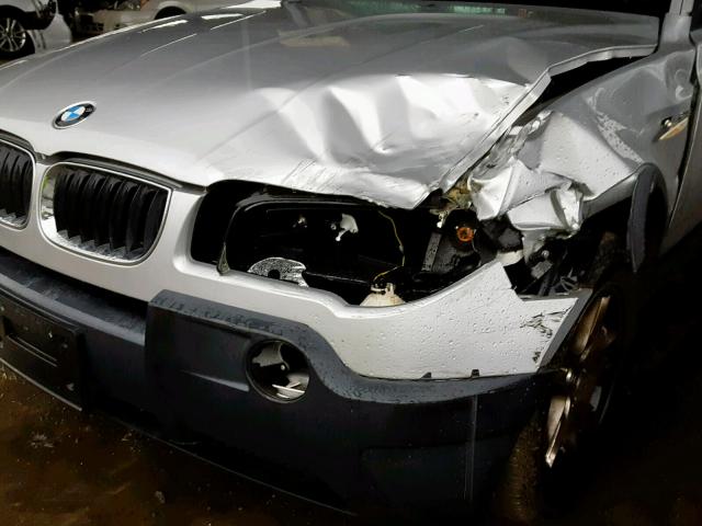 WBXPA73405WC46155 - 2005 BMW X3 2.5I SILVER photo 9