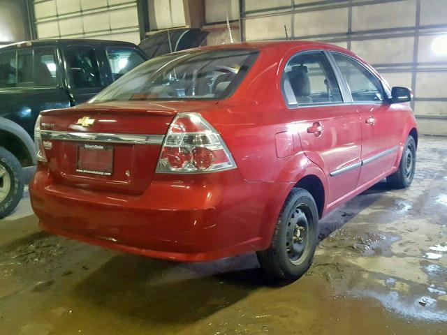 KL1TD5DE2BB163946 - 2011 CHEVROLET AVEO LS RED photo 4