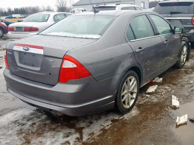 3FAHP0JA1BR263290 - 2011 FORD FUSION SEL GRAY photo 4