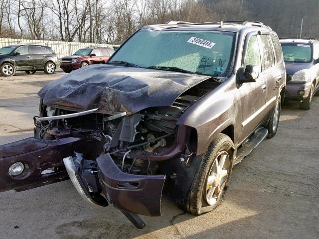 1GKDT13S582124636 - 2008 GMC ENVOY MAROON photo 2