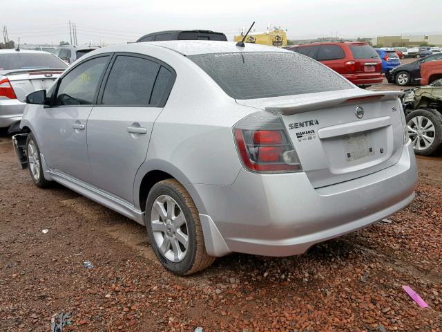 3N1AB6AP6CL638163 - 2012 NISSAN SENTRA 2.0 SILVER photo 3