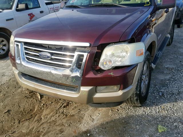 1FMEU64827UA84124 - 2007 FORD EXPLORER E MAROON photo 10