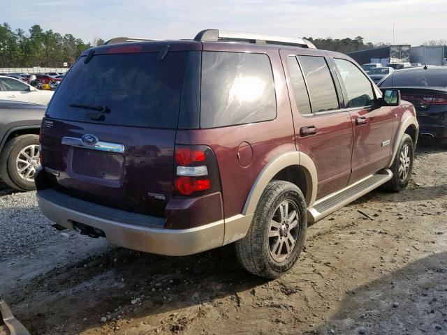 1FMEU64827UA84124 - 2007 FORD EXPLORER E MAROON photo 4