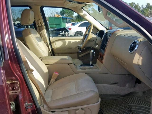 1FMEU64827UA84124 - 2007 FORD EXPLORER E MAROON photo 5