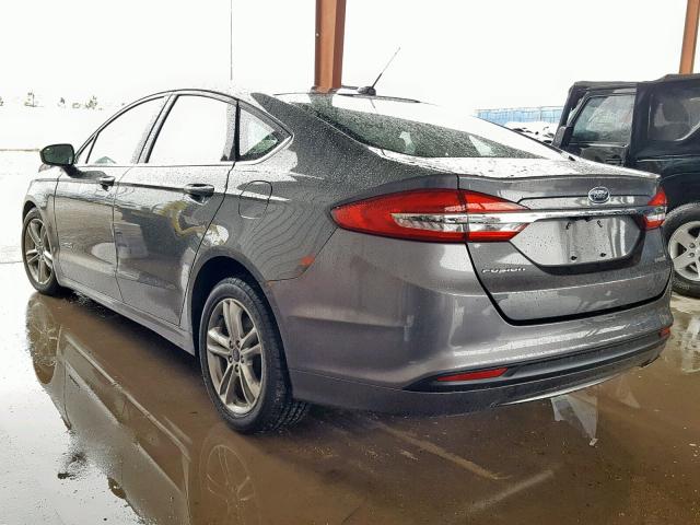 3FA6P0LU0JR102829 - 2018 FORD FUSION SE GRAY photo 3