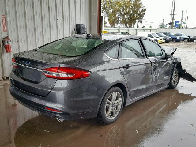 3FA6P0LU0JR102829 - 2018 FORD FUSION SE GRAY photo 4