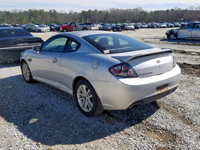 KMHHM66DX8U275105 - 2008 HYUNDAI TIBURON GS SILVER photo 3