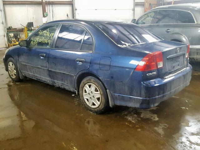 2HGES16395H000753 - 2005 HONDA CIVIC DX V BLUE photo 3