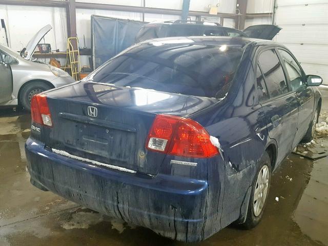 2HGES16395H000753 - 2005 HONDA CIVIC DX V BLUE photo 4