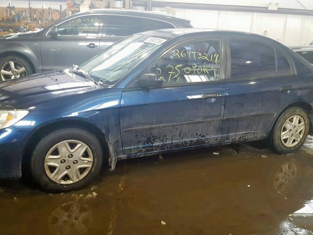 2HGES16395H000753 - 2005 HONDA CIVIC DX V BLUE photo 9