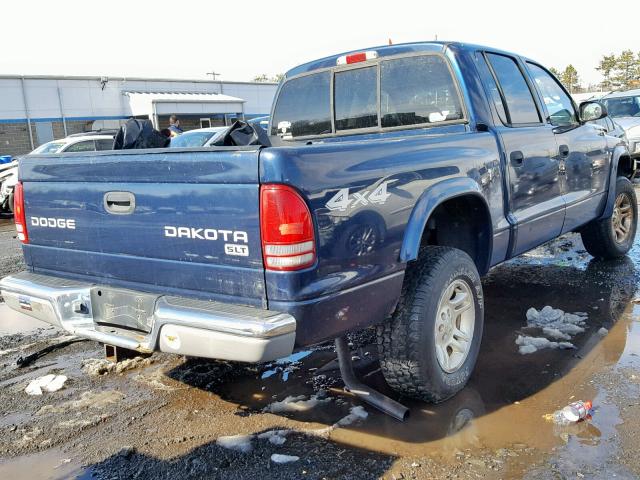 1D7HG48N83S326150 - 2003 DODGE DAKOTA QUA BLUE photo 4