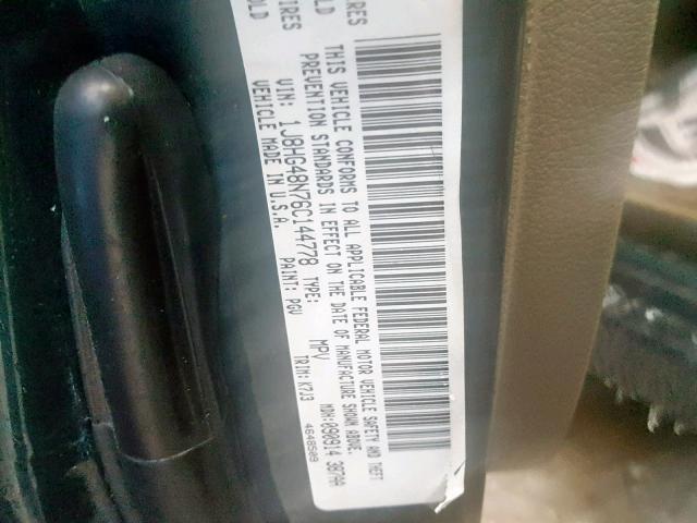 1J8HG48N76C144778 - 2006 JEEP COMMANDER TEAL photo 10