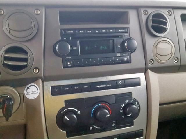 1J8HG48N76C144778 - 2006 JEEP COMMANDER TEAL photo 9