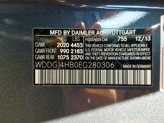 WDDGJ4HB0EG280306 - 2014 MERCEDES-BENZ C 250 GRAY photo 10